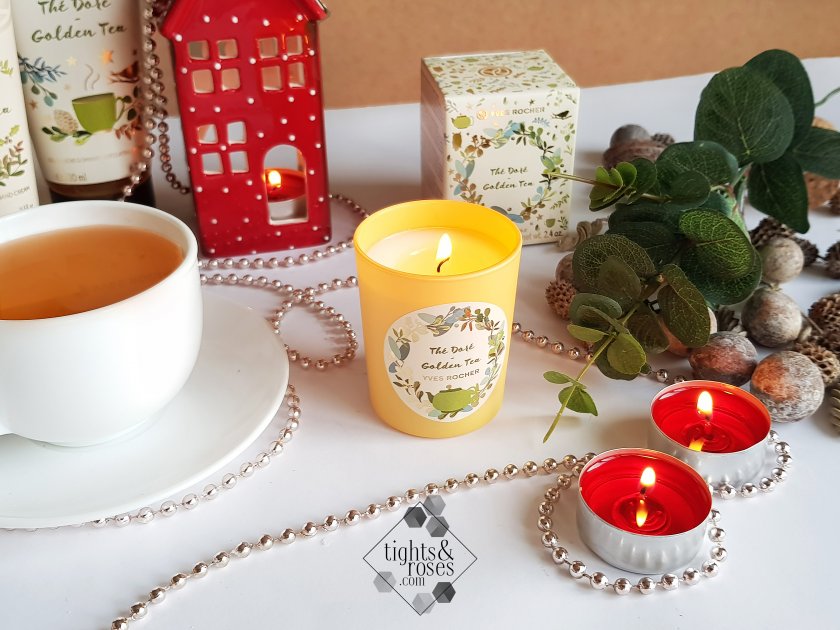 Ароматизированная свеча из лимитированной рождественской серии Золотой чай от Yves Rocher